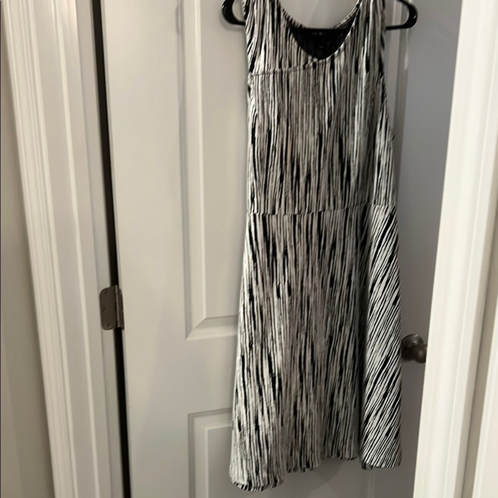 Lane Bryant Black and White Asymmetrical A-Line Dress